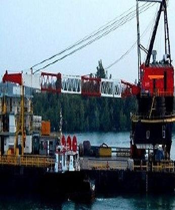 ACCOMMODATION CRANE BARGE C/W REVOLVING 250 TONS CRANE CAPACITY ON PROMPT SALE - DIRECT OWNER