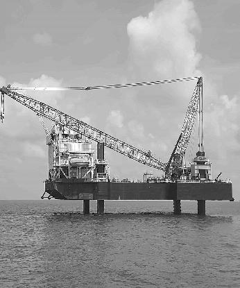 Jack-Up Barge with Manitowoc 888 Ringer Crane in Indonesia